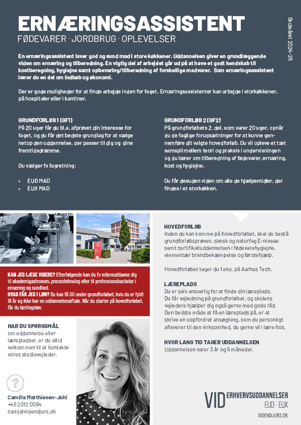 Faktaark om uddannelsen Ernæringsassistent