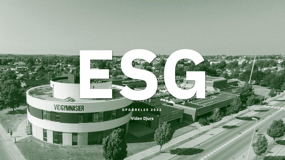 Billede af VID Gymnasier med ESG logo over